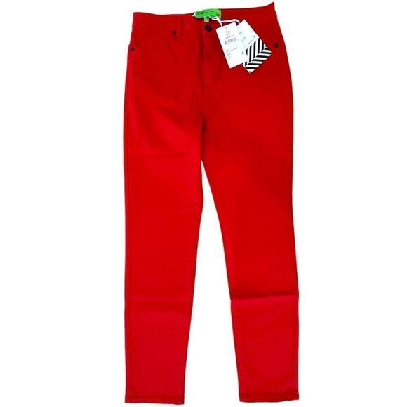 Sandrine Rose By Free People Women's Red Blood Skinny Fit Pants NWT - Picture 5 of 12